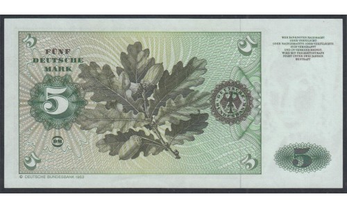 ФРГ 5 марок 1980 год (Germany, GFR 5 Mark 1980 year) P 30b: UNC