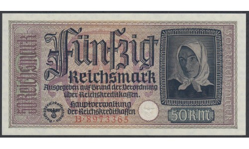 Германия, оккупация Европы 50 рейсхмарок 1939/45 год (Reichskreditkassenschein 50 Reichsmark 1939/45 year) P-R140: UNC
