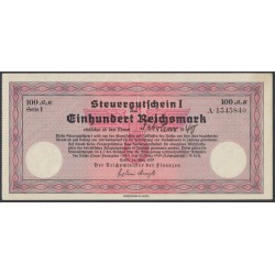 Германия налоговый ваучер 100 рейхсмарок 1940 год (Steuergutschein 100 Reichsmark 1940 year) R-716d: aUNC