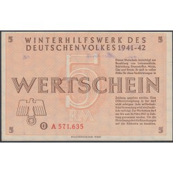 Германия, зимняя помощь 5 рейхсмарок 1941-42 год, 6 выпуск (Germany Kriegswinterhilfswerk 5 reichsmark 1941-42 year) :UNC