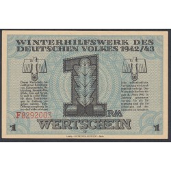 Германия, зимняя помощь 1 рейхсмарка 1942-43 год, 7 выпуск (Germany Kriegswinterhilfswerk 1 reichsmark 1942-43 year) :UNC
