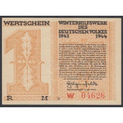 Германия, зимняя помощь 1 рейхсмарка 1943-44 год, 8 выпуск (Germany Kriegswinterhilfswerk 1 reichsmark 1943-44 year) :UNC