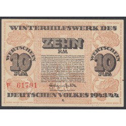 Германия, зимняя помощь 10 рейхсмарок 1943-44 год, 8 выпуск (Germany Kriegswinterhilfswerk 5 reichsmark 1943-44 year) :UNC