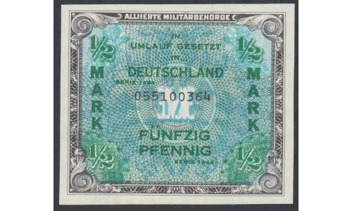 Германия 1/2 марки 1944 год (Germany 1/2 Mark 1944 year) P 191a: UNC