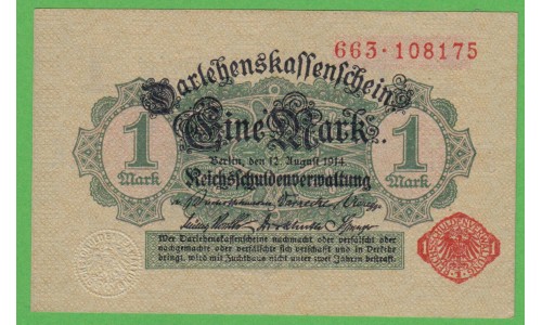 Германия 1 марока 1914 год (Germany 1 Mark 1914 year) P 51: UNC