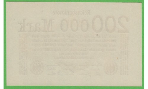 Германия 200000 марок 1923 год (Germany 200000 Mark 1923 year) P 100: UNC
