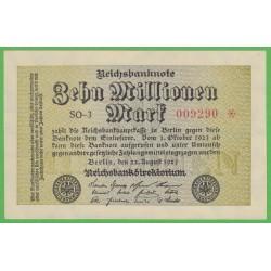 Германия 10000000 марок 1923 год, 3 вариант (Germany 10000000 Mark 1923 year) P 106a: UNC