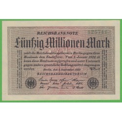 Германия 50000000 марок 1923 год, 1 вариант (Germany 50000000 Mark 1923 year) P 109b: UNC