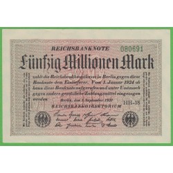 Германия 50000000 марок 1923 год, 4 вариант (Germany 50000000 Mark 1923 year) P 109b: UNC