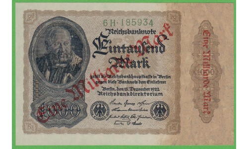 Германия 1000000000 марок 1923 год, 3 вариант (Germany 1000000000 Mark 1923 year) P 113a: UNC