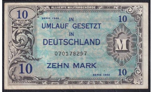 Германия 10 марок 1944 год (Germany 10 Mark 1944 year) P 194b: VF/XF