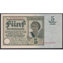 Германия 5 рентмарок 1926 год, W10003220 (Germany 5 rentenmark 1926 year) P 169: UNC-
