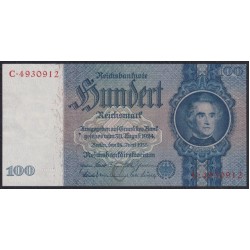 Германия 100 рейхсмарок 1935 год, C. 4930912 (Germany 100 Reichsmark 1935) P 183a: aUNC/UNC