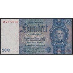 Германия 100 рейхсмарок 1935 год, D. 0372438 (Germany 100 Reichsmark 1935) P 183a: UNC