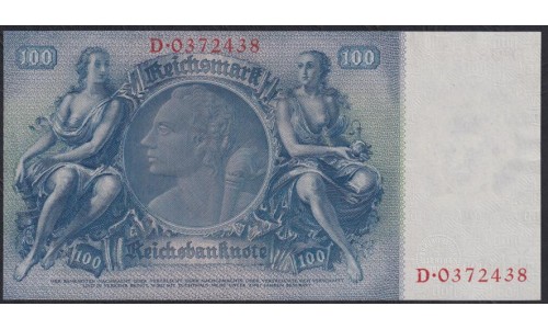 Германия 100 рейхсмарок 1935 год, D. 0372438 (Germany 100 Reichsmark 1935) P 183a: UNC