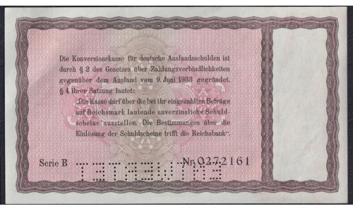 Германия 30 рейхсмарок 1933, Для внешнего долга Германии, РЕДКИЙ НОМИНАЛ, c перфорацией, Серия B № 0272161 (GERMANY 30 Reichsmark  Konversionskasse für Deutsche Auslandsschulden  28.08.1933  Printer Reichsdruckerei, Berlin) P 201: UNC