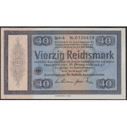 Германия 40 рейхсмарок 1933, Для внешнего долга Германии, РЕДКИЙ НОМИНАЛ, Без перфорации (GERMANY 40 Reichsmark  Konversionskasse für Deutsche Auslandsschulden  28.08.1933  Printer Reichsdruckerei, Berlin) P 202: UNC--