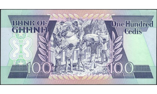 Гана 100 седи 1984 (Ghana 100 cedis 1984) P 26a : UNC