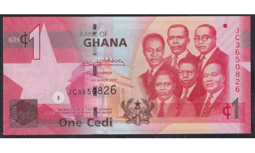 Гана 1 седи 2017 (Ghana 1 cedis 2017) P 37g: UNC
