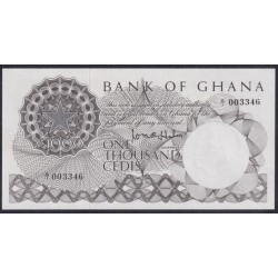 Гана 1000 седи б/д (1965), A/1 003346 (Ghana 1000 cedis ND (1965)) P 9A: UNC