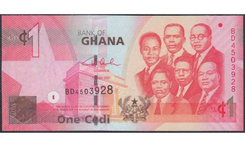 Гана 1 седи 2007 (Ghana 1 cedis 2007) P 37a : UNC