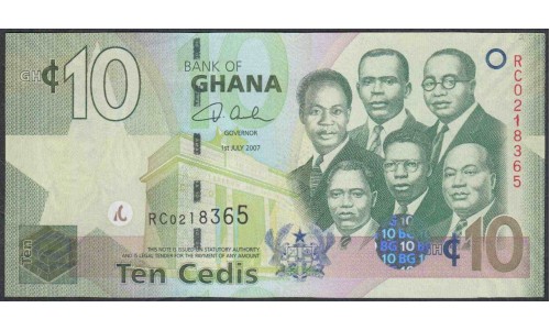 Гана 10 седи 2007 (Ghana 10 cedis 2007) P 39a : UNC