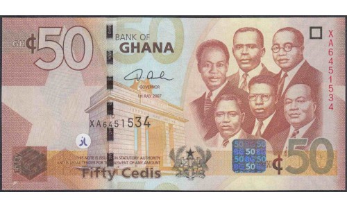 Гана 50 седи 2007 (Ghana 50 cedis 2007) P 41a : UNC