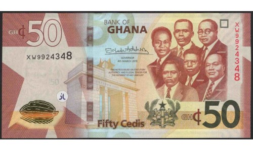 Гана 50 седи 2019 (Ghana 50 cedis 2019) P 49 : UNC