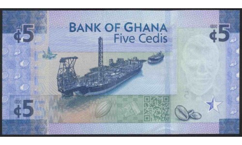 Гана 5 седи 2017 (Ghana 5 cedis 2017) P 44 : UNC