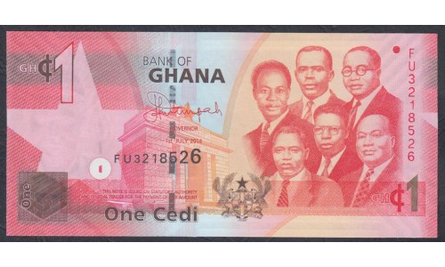 Гана 1 седи 2014 (Ghana 1 cedis 2014) P 37e: UNC