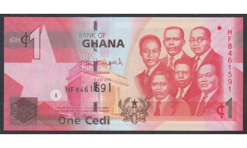Гана 1 седи 2015 (Ghana 1 cedis 2015) P 37f: UNC