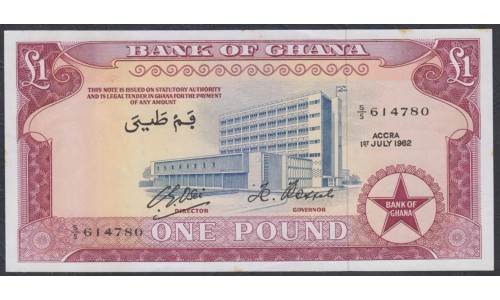 Гана 1 фунт 1962 (Ghana 1 pound 1962) P 2d: UNC-