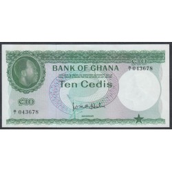Гана 10 седи б/д (1965) (Ghana 10 cedis ND (1965)) P 7a : UNC