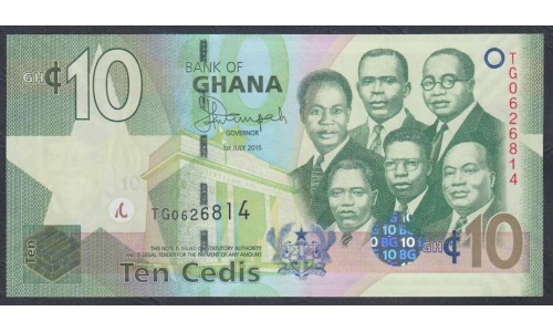 Гана 10 седи 2015 (Ghana 10 cedis 2015) P 39f: UNC