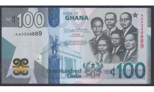 Гана 100 седи 2019 (Ghana 100 cedis 2019) P 50a: UNC