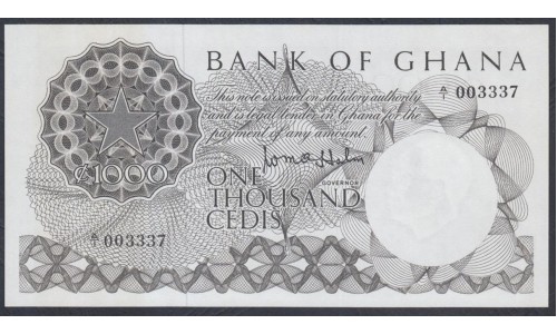 Гана 1000 седи б/д (1965) (Ghana 1000 cedis ND (1965)) P 9A : UNC