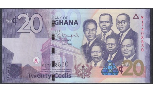 Гана 20 седи 2015 (Ghana 20 cedis 2015) P 40f : UNC