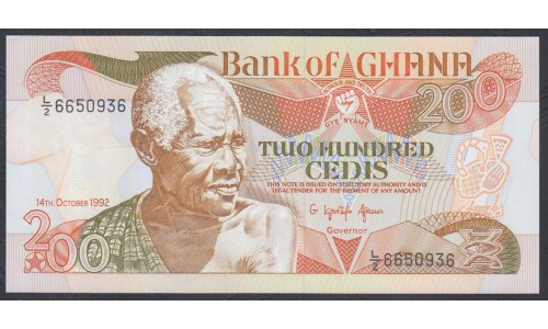 Гана 200 седи 1992 (Ghana 200 cedis 1992) P 27b: UNC