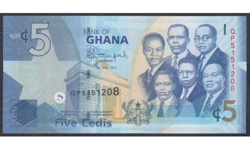 Гана 5 седи 2015 (Ghana 5 cedis 2015) P 38f: UNC