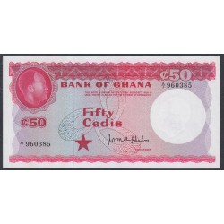 Гана 50 седи б/д (1965) (Ghana 50 cedis ND (1965)) P 8a: UNC