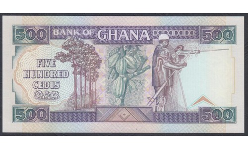 Гана 500 седи 1990 (Ghana 500 cedis 1990) P 28b: UNC