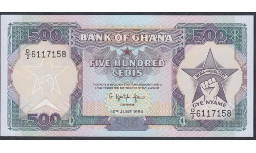 Гана 500 седи 1994 (Ghana 500 cedis 1994) P 28c: UNC