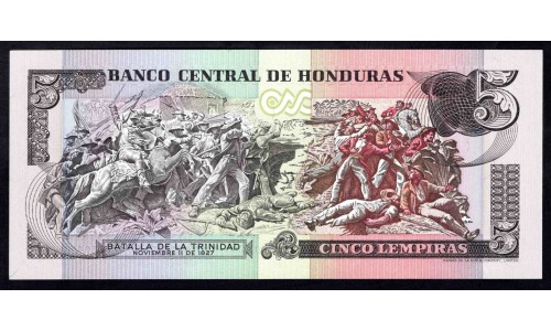Гондурас 5 лемпир 1985 (HONDURAS 5 Lempiras 1985) P 63b : UNC