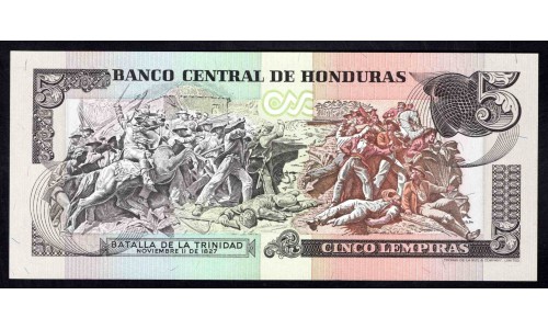 Гондурас 5 лемпир 1989 (HONDURAS 5 Lempiras 1989) P 63b : UNC