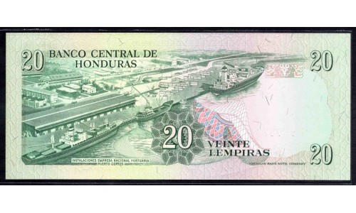 Гондурас 20 лемпир 1982 (HONDURAS 20 Lempiras 1982) P 65b : UNC