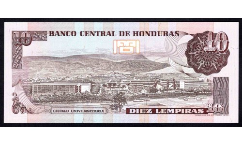 Гондурас 10 лемпир 1989 (HONDURAS 10 Lempiras 1989) P 70а : UNC