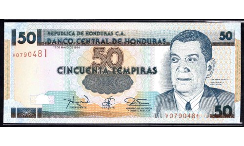 Гондурас 50 лемпир 1994 (HONDURAS 50 Lempiras 1994) P 74c : UNC