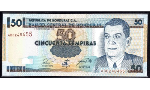 Гондурас 50 лемпир 1998 (HONDURAS 50 Lempiras 1998) P 74c : UNC