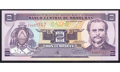 Гондурас 2 лемпиры 1997 (HONDURAS 2 Lempiras 1997) P 80 : UNC