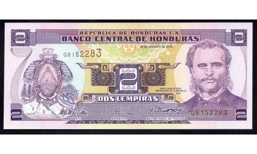 Гондурас 2 лемпиры 2004 (HONDURAS 2 Lempiras 2004) P 80Ае : UNC
